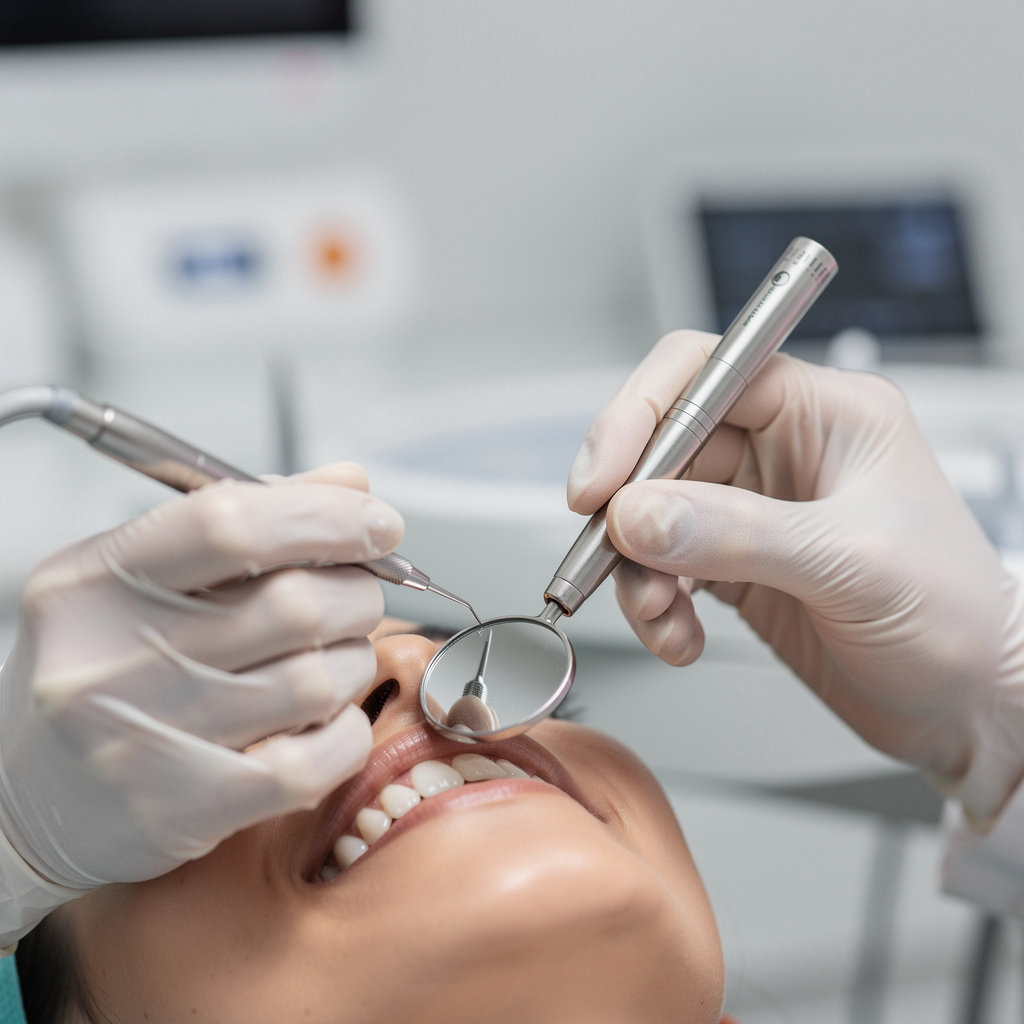 Brighton Dental cosmetic dentist using advanced technology for precise smile enhancements in San Diego